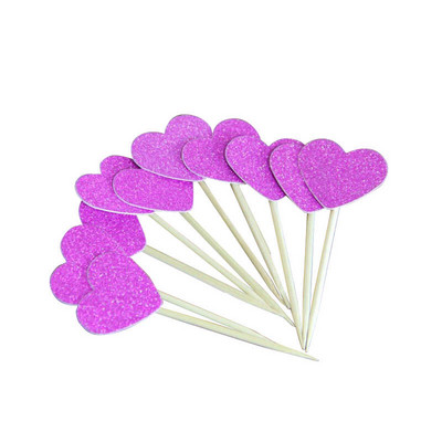 40 de bucăți multicolor în formă de inimă pentru cupcake cake topper autocolant steag pentru baby shower, nuntă, petrecere de aniversare, furnituri pentru decorarea casei