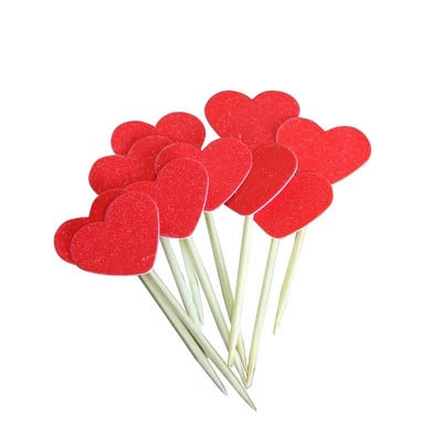 40 de bucăți multicolor în formă de inimă pentru cupcake cake topper autocolant steag pentru baby shower, nuntă, petrecere de aniversare, furnituri pentru decorarea casei