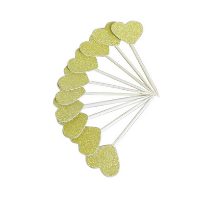 40 de bucăți multicolor în formă de inimă pentru cupcake cake topper autocolant steag pentru baby shower, nuntă, petrecere de aniversare, furnituri pentru decorarea casei