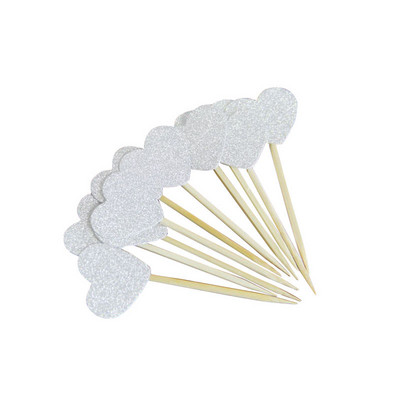 40 de bucăți multicolor în formă de inimă pentru cupcake cake topper autocolant steag pentru baby shower, nuntă, petrecere de aniversare, furnituri pentru decorarea casei