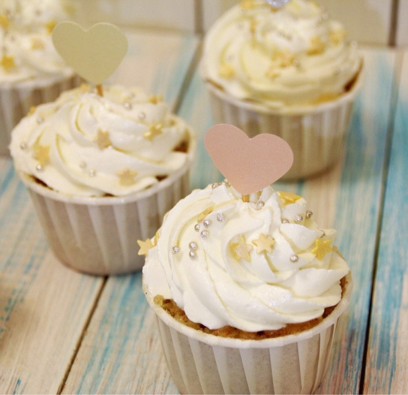 40 de bucăți multicolor în formă de inimă pentru cupcake cake topper autocolant steag pentru baby shower, nuntă, petrecere de aniversare, furnituri pentru decorarea casei