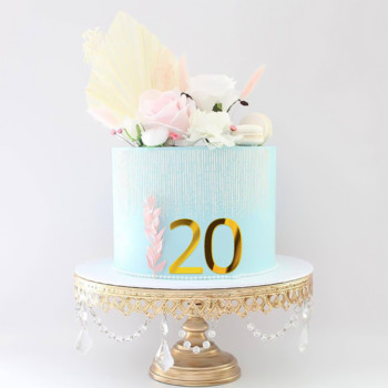 1 σετ 0-9 Αριθμός Happy Birthday Cake Topper Χρυσό Ακρυλικό Ακρυλικό Γαμήλιο πάρτι Cupcake Topper Παιδικό Επιδόρπιο Γενεθλίων