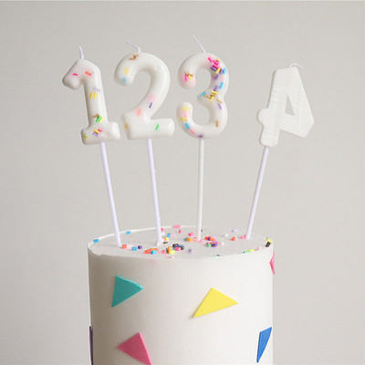 Nou 0 1 2 3 4 5 6 7 8 9 Cake Topper Copii Fete Băieți Bebeluș Rechizite pentru petrecere Decorare Colorat Nunta Ziua Nașterii Număr Tort Lumânări