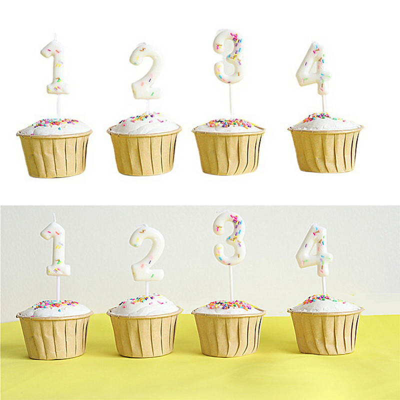 Jaunums 0 1 2 3 4 5 6 7 8 9 Kūku pildītājs Bērniem Meitenes Zēniem Mazuļu ballīšu piederumi Dekorācija Krāsains Kāzu Dzimšanas dienas Skaits Kūkas Sveces