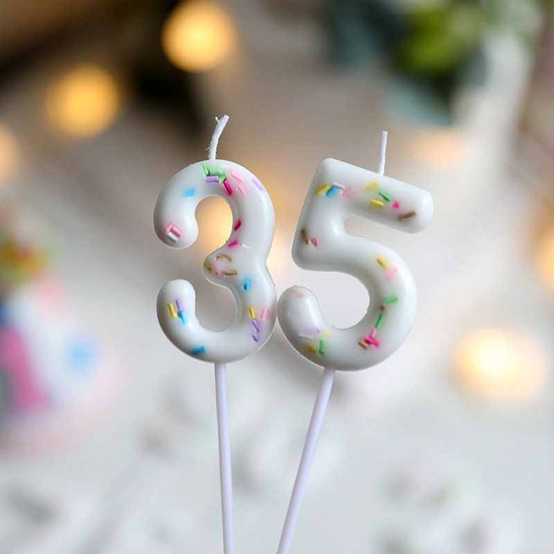 Jaunums 0 1 2 3 4 5 6 7 8 9 Kūku pildītājs Bērniem Meitenes Zēniem Mazuļu ballīšu piederumi Dekorācija Krāsains Kāzu Dzimšanas dienas Skaits Kūkas Sveces