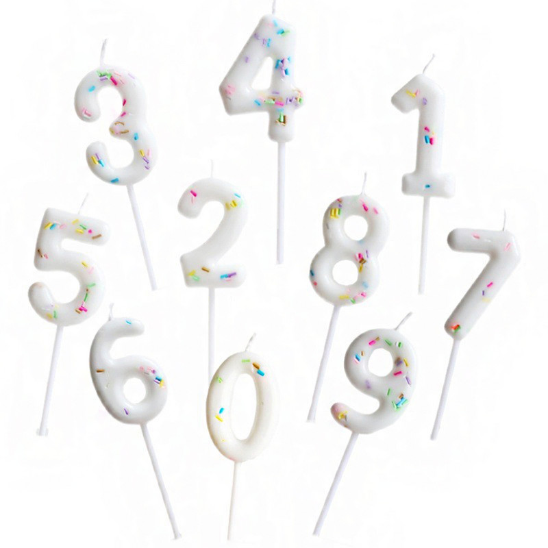 Jaunums 0 1 2 3 4 5 6 7 8 9 Kūku pildītājs Bērniem Meitenes Zēniem Mazuļu ballīšu piederumi Dekorācija Krāsains Kāzu Dzimšanas dienas Skaits Kūkas Sveces