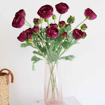 Τεχνητά Ranunculus Flowers with Real Touch Stem Faux Peony Wedding Decoration Household Simulation Τεχνητά λουλούδια