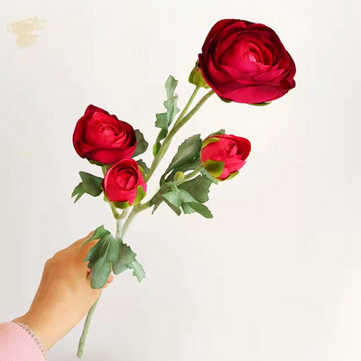 Mākslīgie Ranunculus ziedi ar reālu pieskārienu kātu Mākslīgās peonijas kāzu dekorēšana mājsaimniecības imitācija mākslīgie ziedi