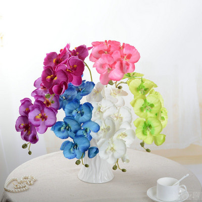 Mesterséges pillangó fehér Orchidea virág Selyem + Műanyag Moly Phalaenopsis esküvői otthoni barkács dekoráció Hamis virágok