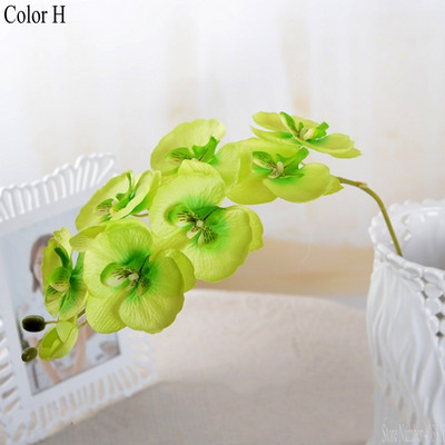 Mesterséges pillangó fehér Orchidea virág Selyem + Műanyag Moly Phalaenopsis esküvői otthoni barkács dekoráció Hamis virágok