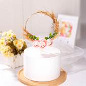 Pasodinkite kviečių ausis Gimtadienio torto apmušalas levandų žiedais vestuvinio vakarėlio torto puošmena Valentino dienos torto tvarsčiams, dovana kūdikių vakarėliui