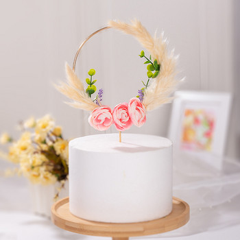 Φυτό σιτάρι Αυτιά Birthday Cake Topper Lavender Flower Διακόσμηση τούρτας γάμου για Valentine\'s Cake Toppers Baby Party Gift