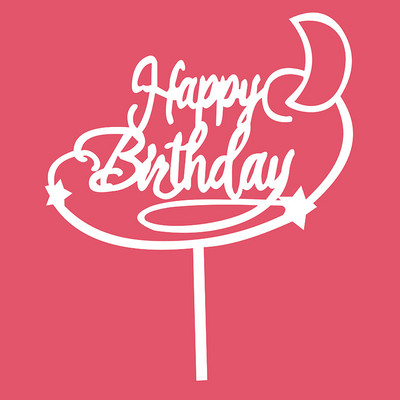 Topper pentru tort de la mulți ani de lună nouă, acrilic, auriu, negru, pentru petrecere de aniversare, pentru decorarea desertului pentru tort