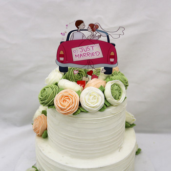 Ρομαντικό θέμα γάμου Cake Topper Diamond Ring Wedding Party Cake Flags Έγχρωμη εκτύπωση Αρραβώνας/Εξομολόγηση Επιδόρπιο κέικ