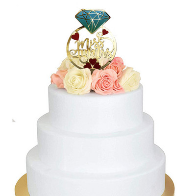Romantikus esküvői témájú tortafesték gyémánt gyűrű esküvői parti torta zászlók színes nyomtatás eljegyzés/vallomás torta desszert díszítés