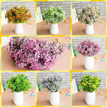 7 κλαδιά πράσινα τεχνητά μούρα λουλούδια ανθοδέσμη τεχνητά φυτά φρούτων μίνι φύλλο διακόσμηση γάμου εξωτερικού χώρου σαλονιού