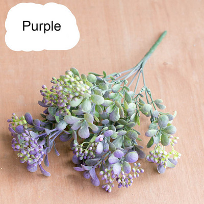 7 Zari zaļi mākslīgo ogu ziedu pušķi mākslīgie augļaugi mini lapa āra viesistabas kāzu dekorēšana