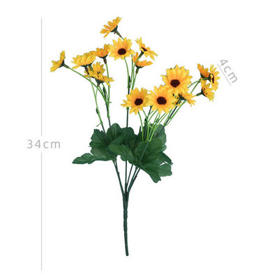 Saulespuķu ziedu pušķis Mākslīgie ziedi Margrietiņas Kāzu Augu Aksesuāri Telpas Mājas Iekārtojums Ziemassvētku balle Dekorācijas Dāvana