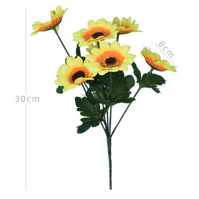 Saulespuķu ziedu pušķis Mākslīgie ziedi Margrietiņas Kāzu Augu Aksesuāri Telpas Mājas Iekārtojums Ziemassvētku balle Dekorācijas Dāvana