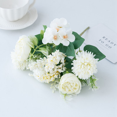 Kunstlilled jõulukaunistus koduks Vaas Pulmaaia Roosivõlv Võltsitud siidist pojengibukett Scrapbookingi sügiskaunistus