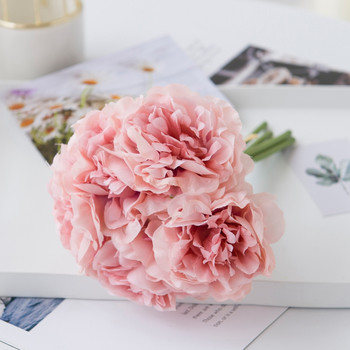 5 бр божур изкуствена коприна цветя ваза за декорация на дома коледна сватба булка букет високо качество фалшиви растения всекидневна