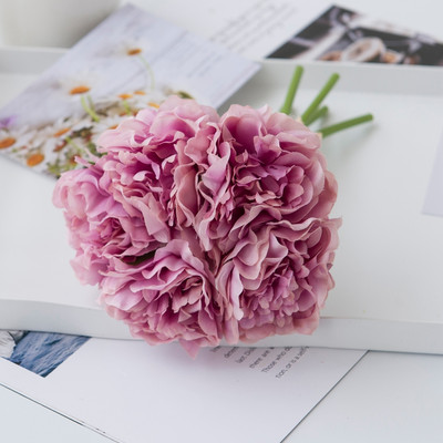 5db bazsarózsa műselyem virág váza otthoni dekorációhoz karácsonyi esküvői menyasszonyi csokor Minőségi hamis növények nappali