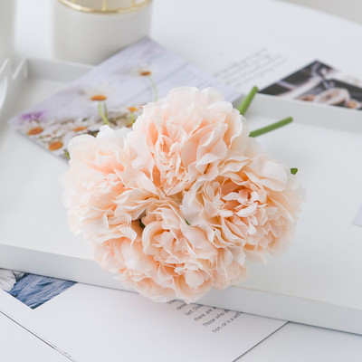 5db bazsarózsa műselyem virág váza otthoni dekorációhoz karácsonyi esküvői menyasszonyi csokor Minőségi hamis növények nappali