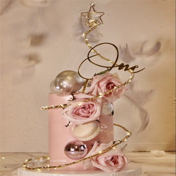 Lron Art Diamond Birthday Cake Topper Wedding party cake flag Десертна декорация Сватбено парти за рожден ден Покрития за кексчета Консумативи