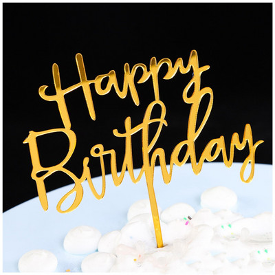 Lron Art gyémánt születésnapi tortafesték Esküvői party torta zászló Desszert dekoráció Születésnapi esküvői party Cupcake-feltétek Kellékek