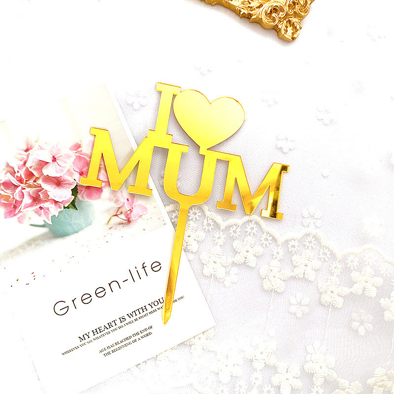 10 τμχ Happy Mothers' Day Cake Topper Χρυσό Ακρυλικό κάλυμμα για τη γιορτή του πατέρα για τη μαμά και τον μπαμπά Διακόσμηση τούρτας για πάρτι για τα γενέθλια