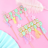 Novi ukrasi za tortu za rođendansku zabavu, svjetlucavi DIY Kids Happy Birthday Cupcake preljevi za Baby Shower Potrepštine za vjenčanje