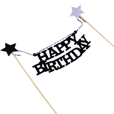 Novi ukrasi za tortu za rođendansku zabavu, svjetlucavi DIY Kids Happy Birthday Cupcake preljevi za Baby Shower Potrepštine za vjenčanje