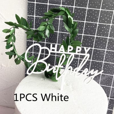 Topper acrilic pentru tort La mulți ani, concise, auriu, pentru petrecere de aniversare, pentru copii, cadou de sărbători, desert, decorare pentru Baby Shower