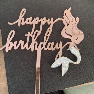 1 buc. Nou Sirenă Cake Topper Acrilic nuntă Tort La mulți ani Steaguri pentru Baby Shower Tort Drape Decorare Tort personalizat
