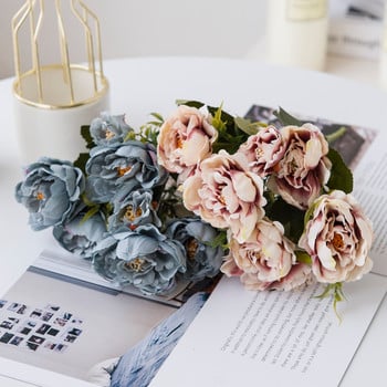 5 Head European Pretty Bride Bouquet Wedding Silk Peony Φτηνά ψεύτικα φυτά τεχνητά λουλούδια για διακόσμηση σπιτιού Χριστουγεννιάτικη εσωτερική