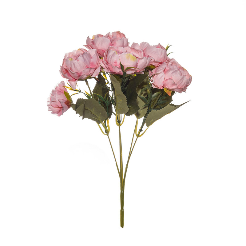 5 fej európai csinos menyasszonyi csokor esküvői selyem bazsarózsa Olcsó hamis növényi művirágok otthoni dekorációhoz karácsonyi beltéri