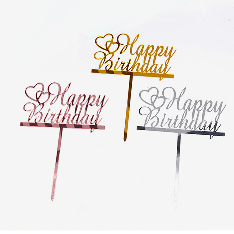 ins Mermaid Happy Birthday Cake Topper Golden Boy Girl Akrila dzimšanas dienas ballītes kūku pildītāji bērniem Kūkas dekorēšana Baby shower