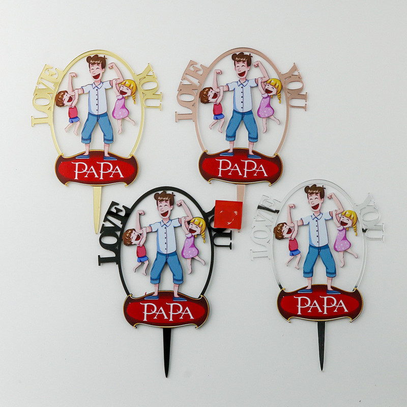 Multifilm Isadepäeva sünnipäevatort Kuldne Ma armastan sind Papa Sünnipäevapeo Tordikatted Akrüül Magustoidukaunistus Peokink