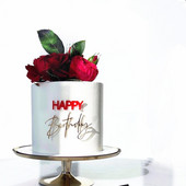 Új oldalsó akril Boldog születésnapot tortafeltét Piros arany kombó Kids Party Cupcake Toppers babazuhanyhoz Ajándék desszert dekoráció