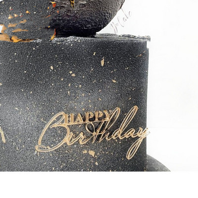 Új oldalsó akril Boldog születésnapot tortafeltét Piros arany kombó Kids Party Cupcake Toppers babazuhanyhoz Ajándék desszert dekoráció