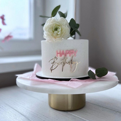 Új oldalsó akril Boldog születésnapot tortafeltét Piros arany kombó Kids Party Cupcake Toppers babazuhanyhoz Ajándék desszert dekoráció