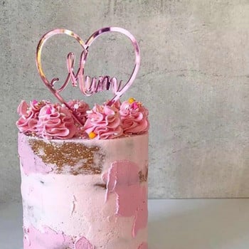 1 τμχ Νέο Cake Topper Glitter Ακρυλικό Mom Cupcake Topper Flags για τη γιορτή της μητέρας Γενέθλια Baby Shower Cake Decorations Supplies