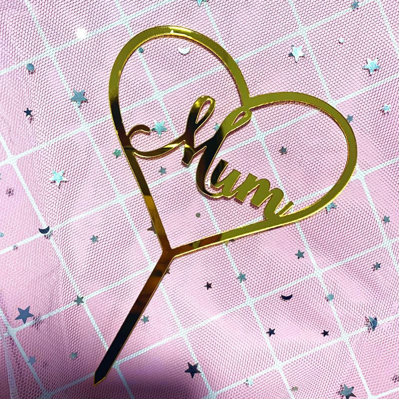 1 τμχ Νέο Cake Topper Glitter Ακρυλικό Mom Cupcake Topper Flags για τη γιορτή της μητέρας Γενέθλια Baby Shower Cake Decorations Supplies