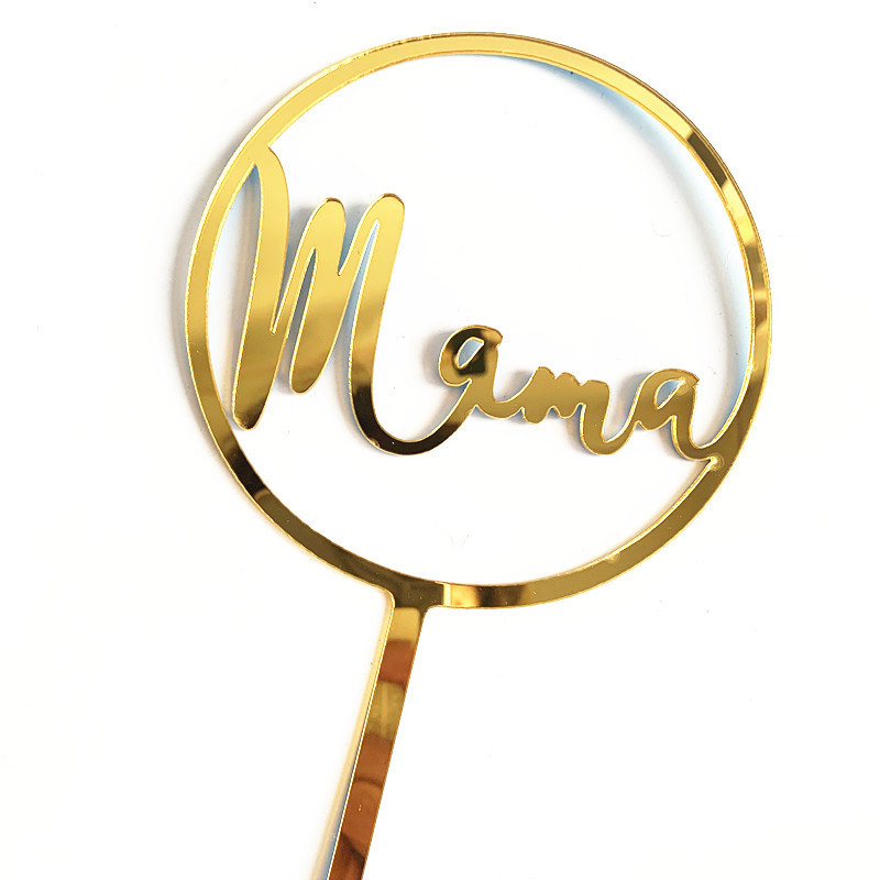 1 τμχ Νέο Cake Topper Glitter Ακρυλικό Mom Cupcake Topper Flags για τη γιορτή της μητέρας Γενέθλια Baby Shower Cake Decorations Supplies