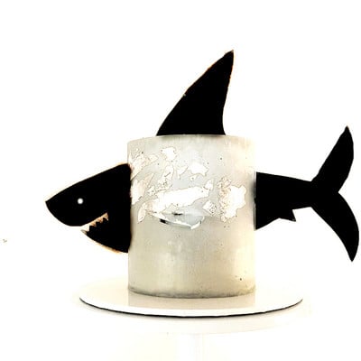 1 set Topper pentru tort cu rechin, la mulți ani, argintiu, negru, acrilic, pentru băieți, fete, pentru petrecere, decorare pentru desert pentru ziua de naștere.