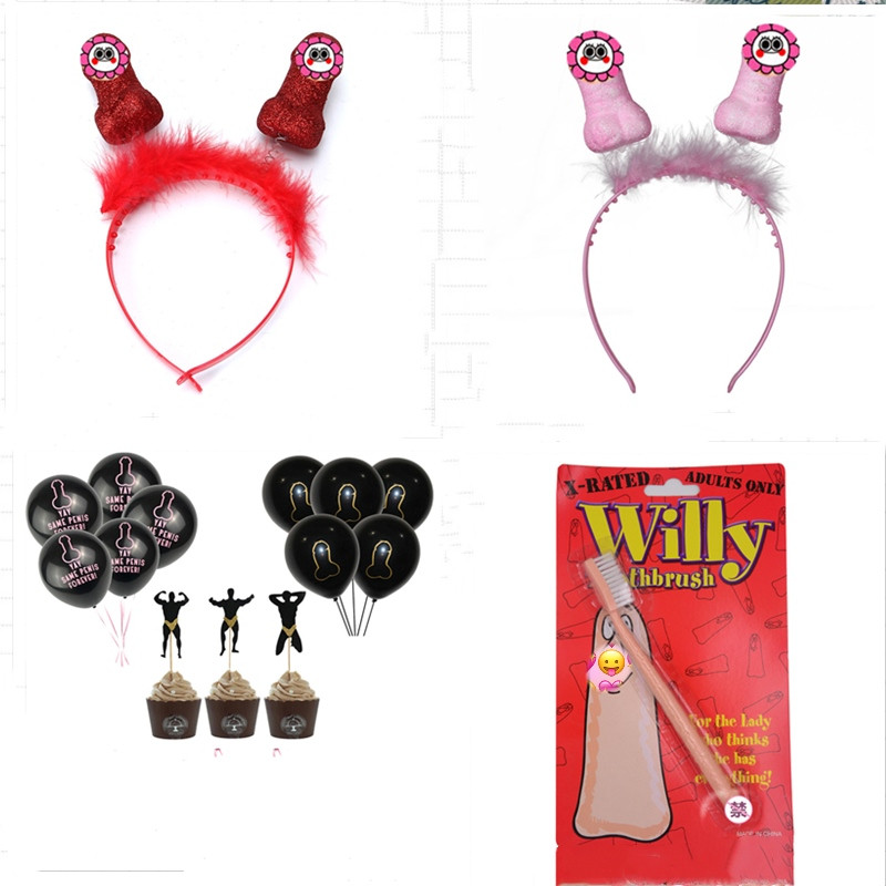 3 τμχ Φεστιβάλ Party Cake Topper Single Party Supplies Cake Decoration Πέος Balloon Bride Do Hen Party Dessert Decoration