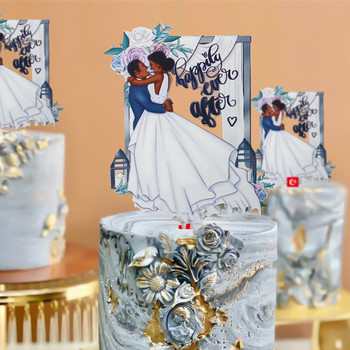 ins Topper γαμήλιας τούρτας σε χρώμα ακρυλικό χρυσό Mrs & Mrs wedding Party Cake Toppers για διακόσμηση του Αγίου Βαλεντίνου