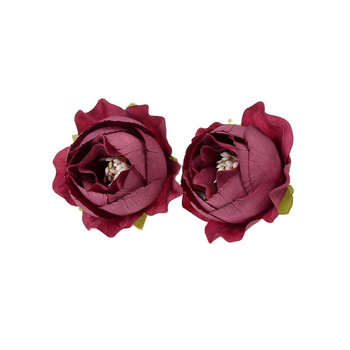 10 τμχ Μεταξωτό παιωνία Τεχνητό λουλούδι 4 εκ. Τριαντάφυλλο Κεφάλι Διακόσμηση Γάμου Στεφάνι DIY Αξεσουάρ χειροτεχνίας Ψεύτικα λουλούδια