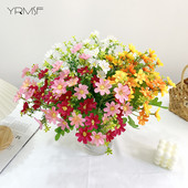 Művirágok Rózsaszín selyem százszorszép csokor négy nagy fej Hamis virágok menyasszonynak esküvői dekoráció Lakásdekoráció