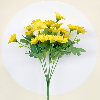 Művirágok Rózsaszín selyem százszorszép csokor négy nagy fej Hamis virágok menyasszonynak esküvői dekoráció Lakásdekoráció